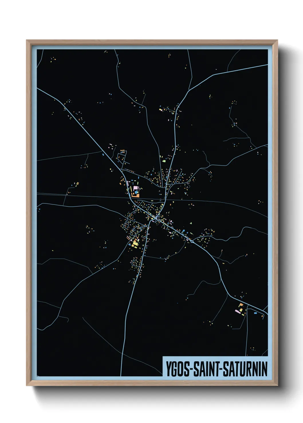 Une affiche de carte sur Ygos-Saint-Saturnin