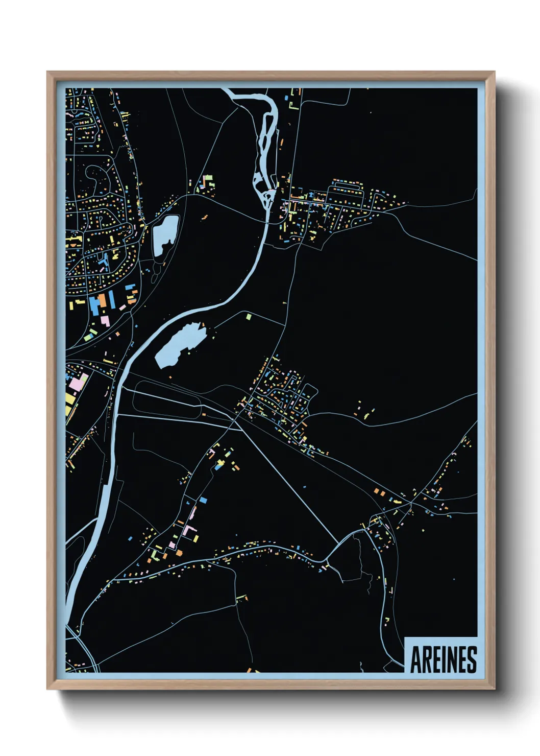 Une affiche de carte sur Areines