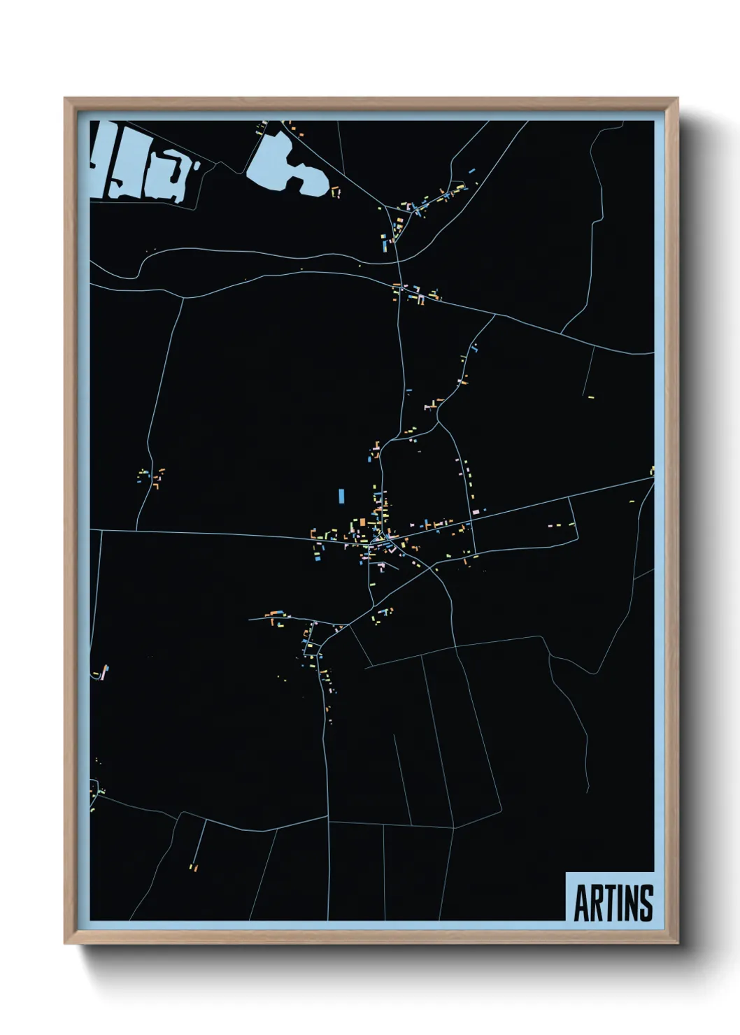 Une affiche de carte sur Artins