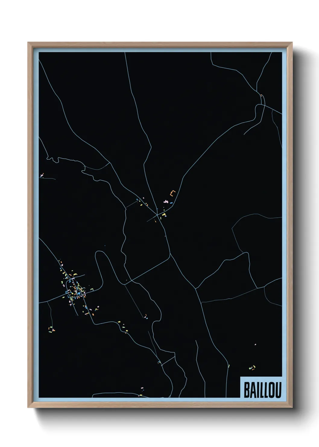 Une affiche de carte sur Baillou