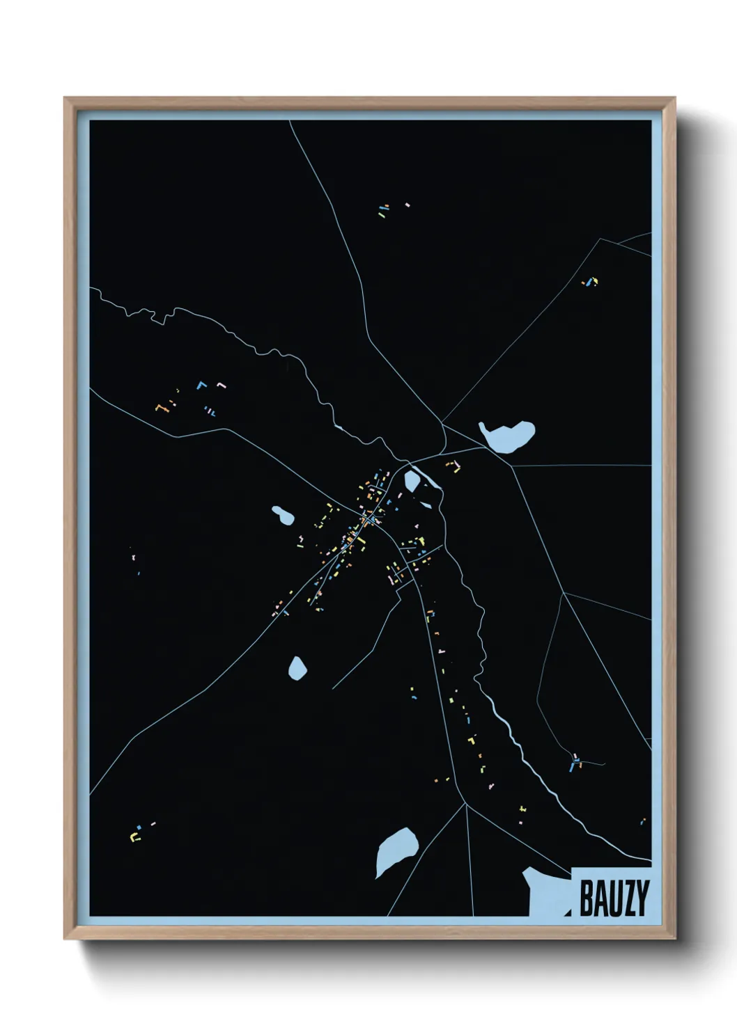 Une affiche de carte sur Bauzy