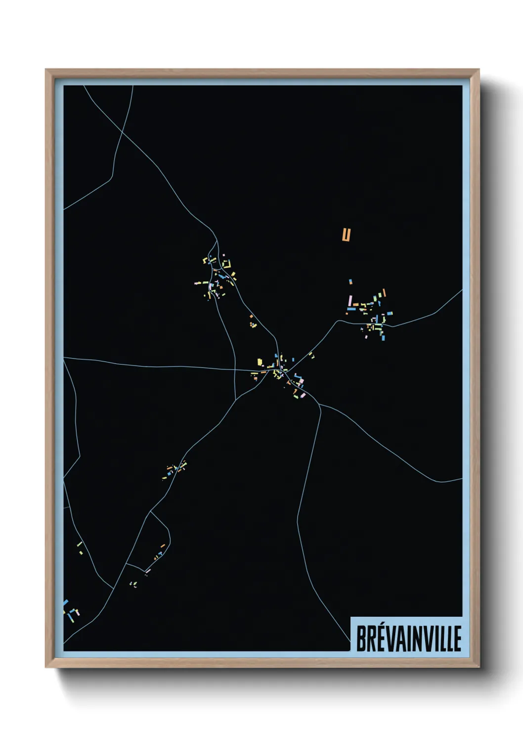 Une affiche de carte sur Brévainville