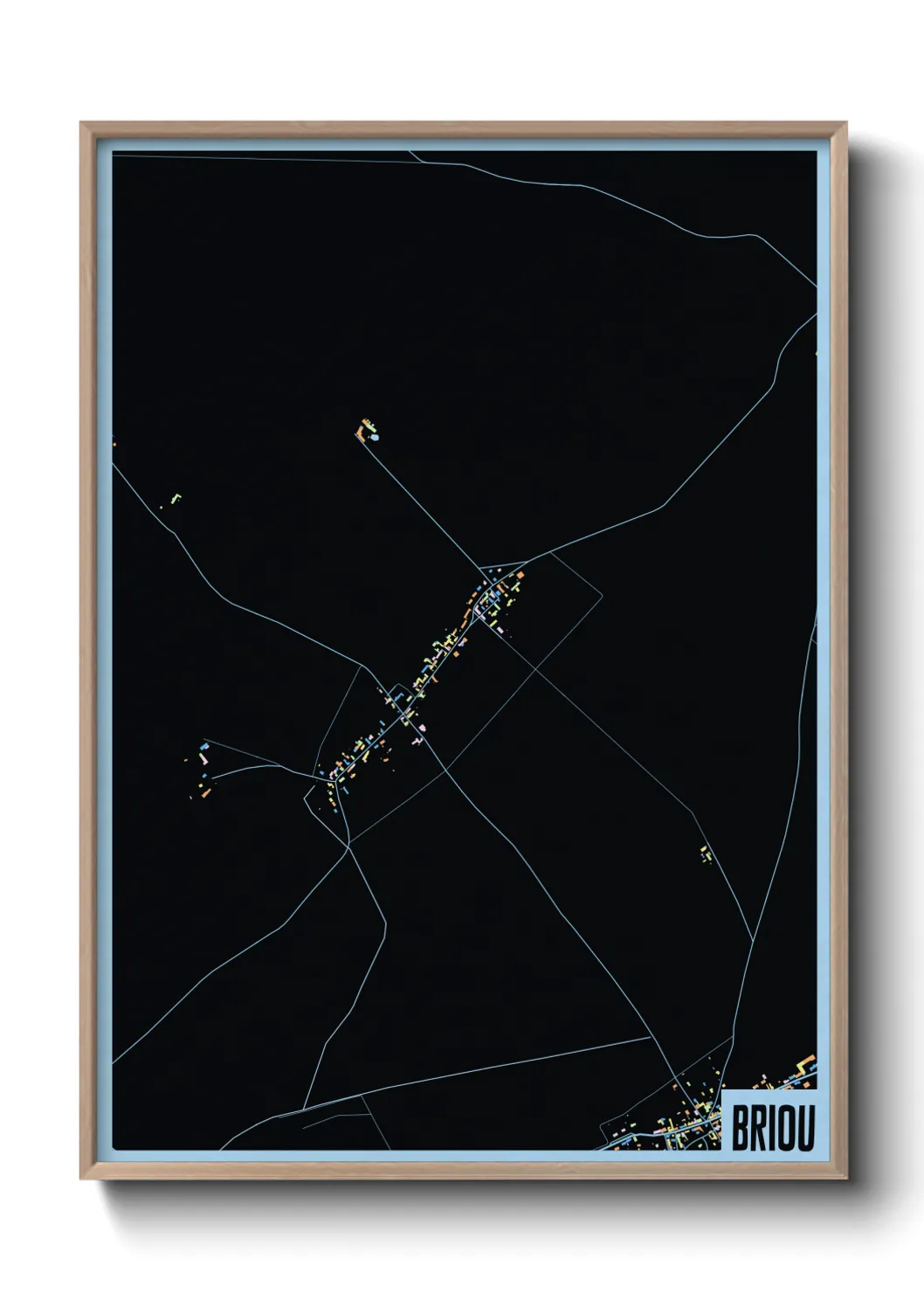 Une affiche de carte sur Briou