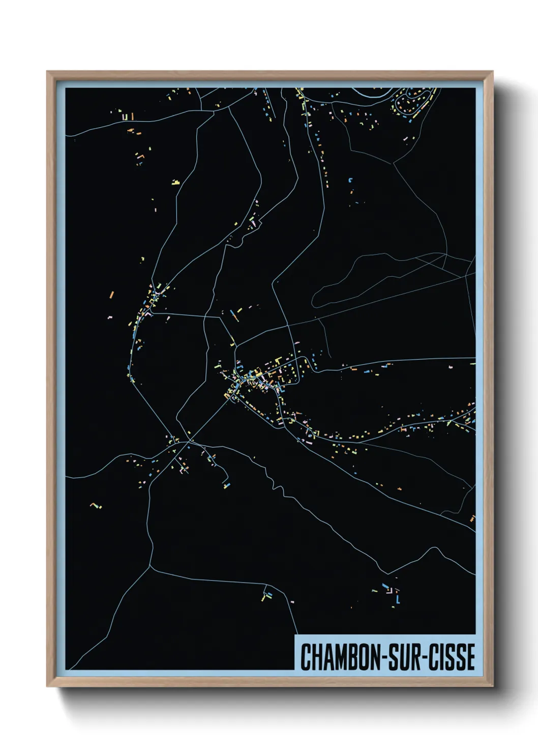 Une affiche de carte sur Chambon-sur-Cisse
