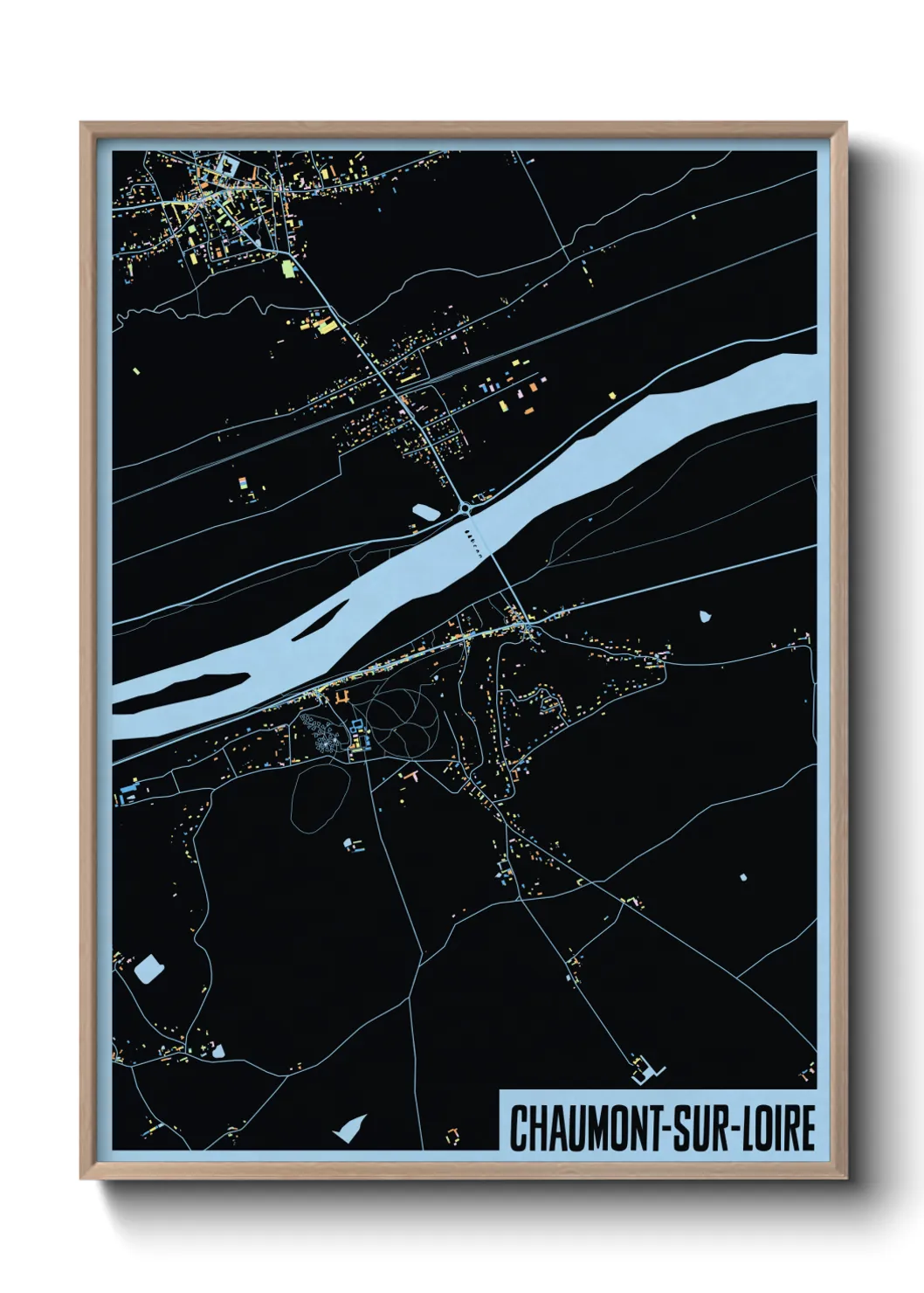 Une affiche de carte sur Chaumont-sur-Loire