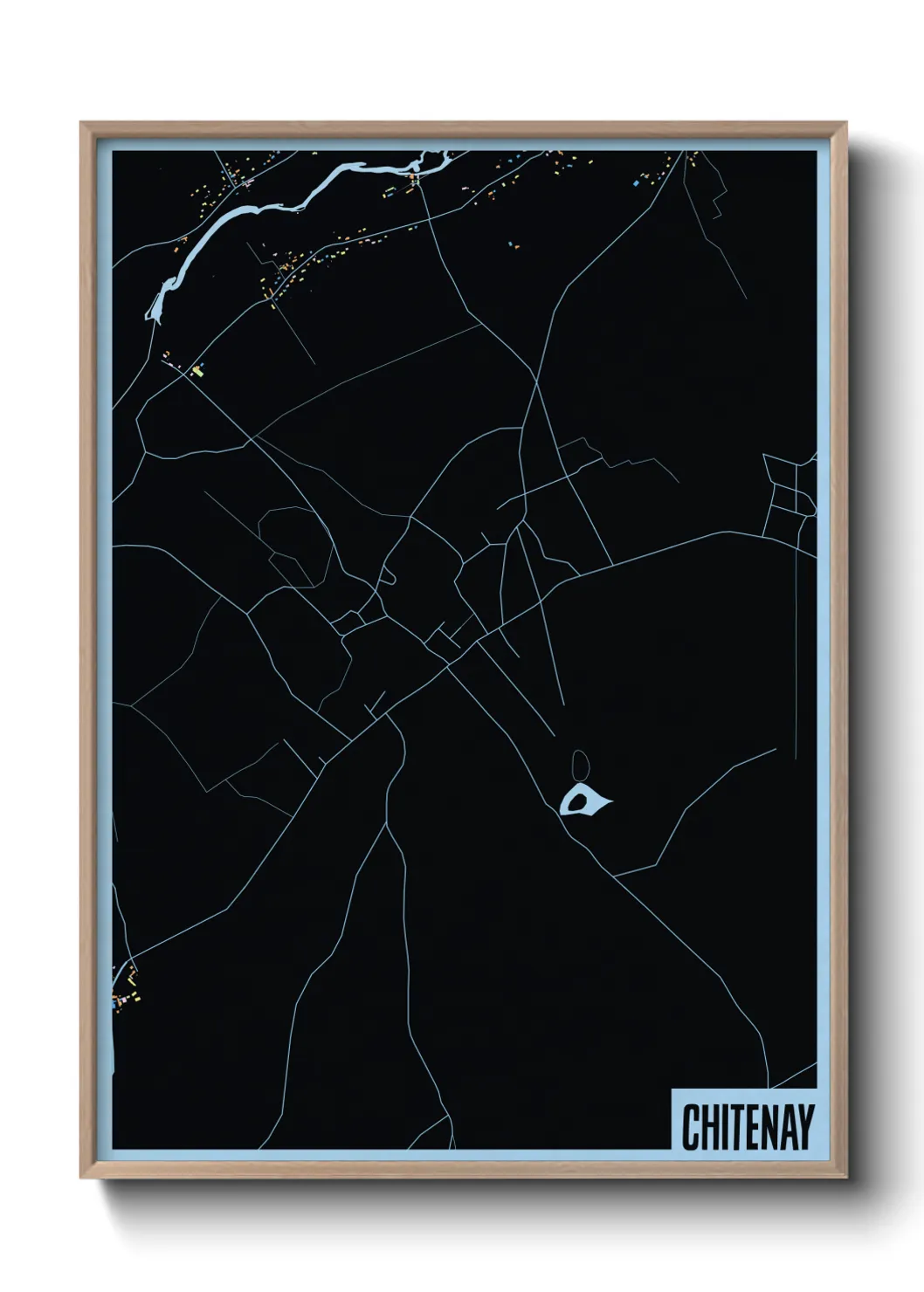 Une affiche de carte sur Chitenay