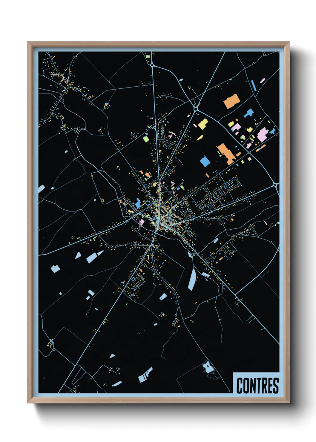 Une affiche de carte sur Contres