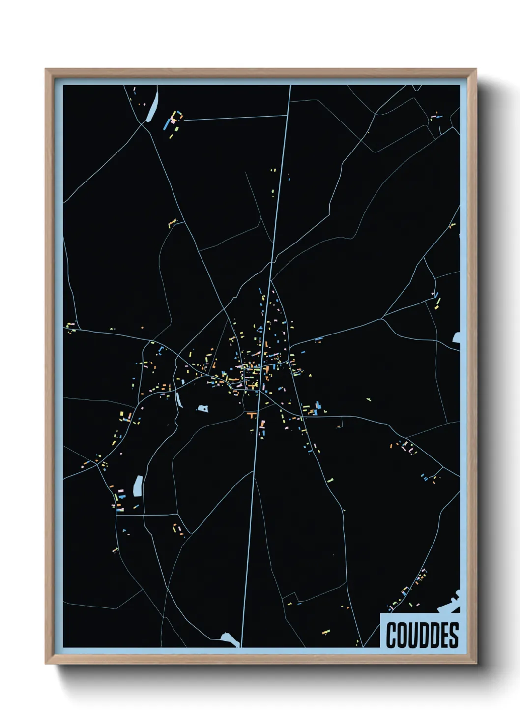 Une affiche de carte sur Couddes