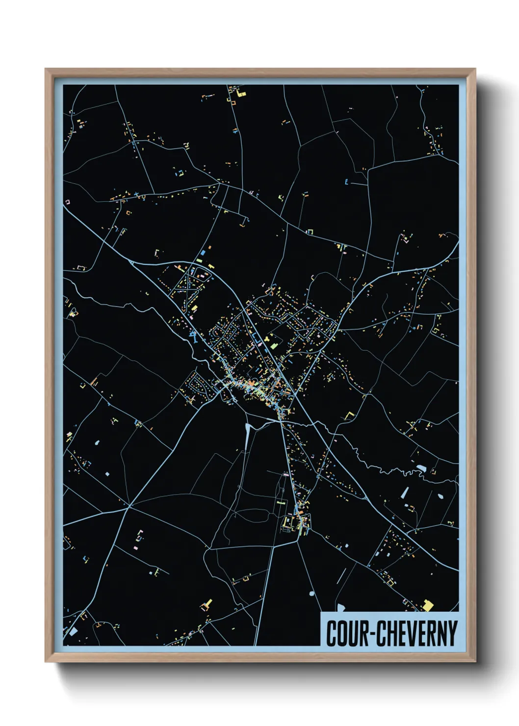 Une affiche de carte sur Cour-Cheverny