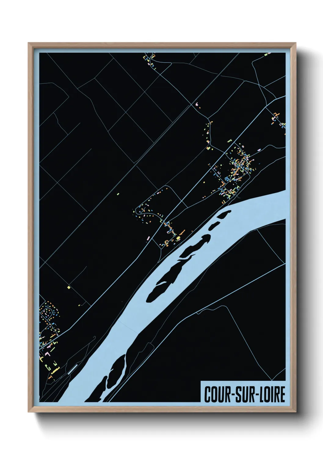 Une affiche de carte sur Cour-sur-Loire