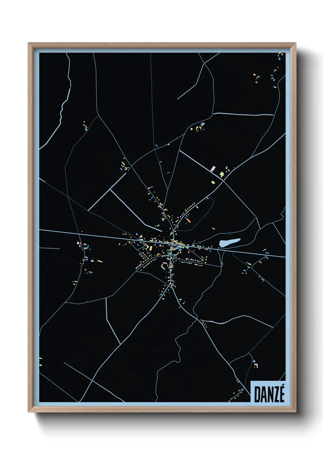 Une affiche de carte sur Danzé