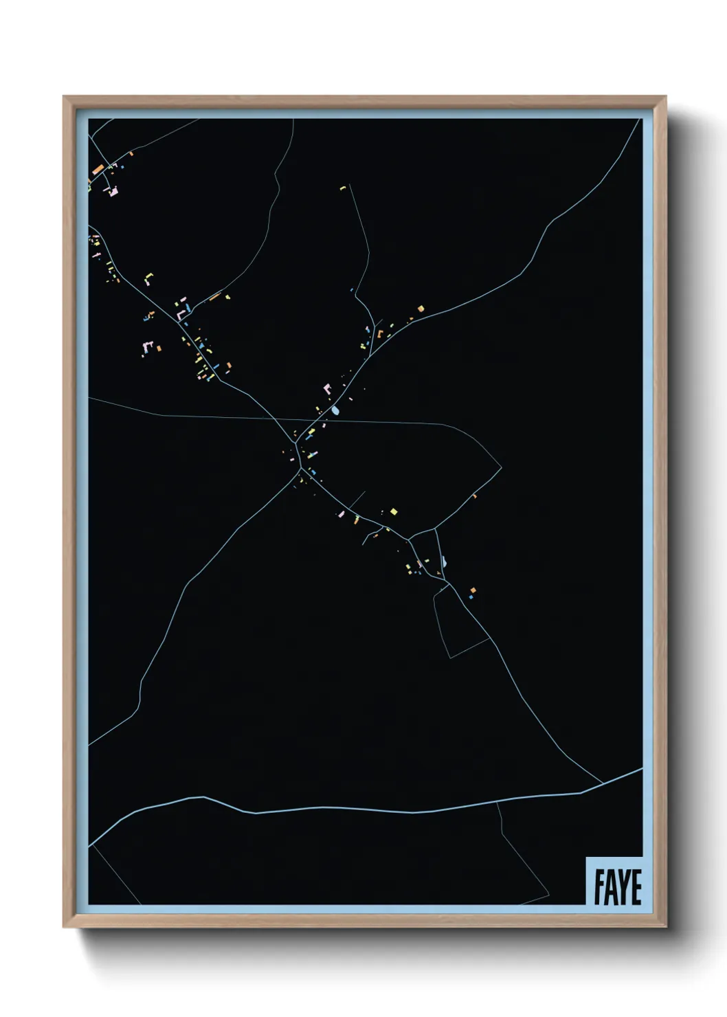 Une affiche de carte sur Faye