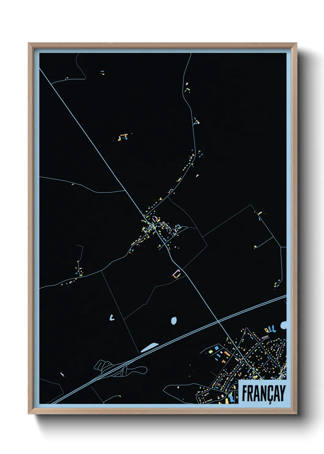 Une affiche de carte sur Françay