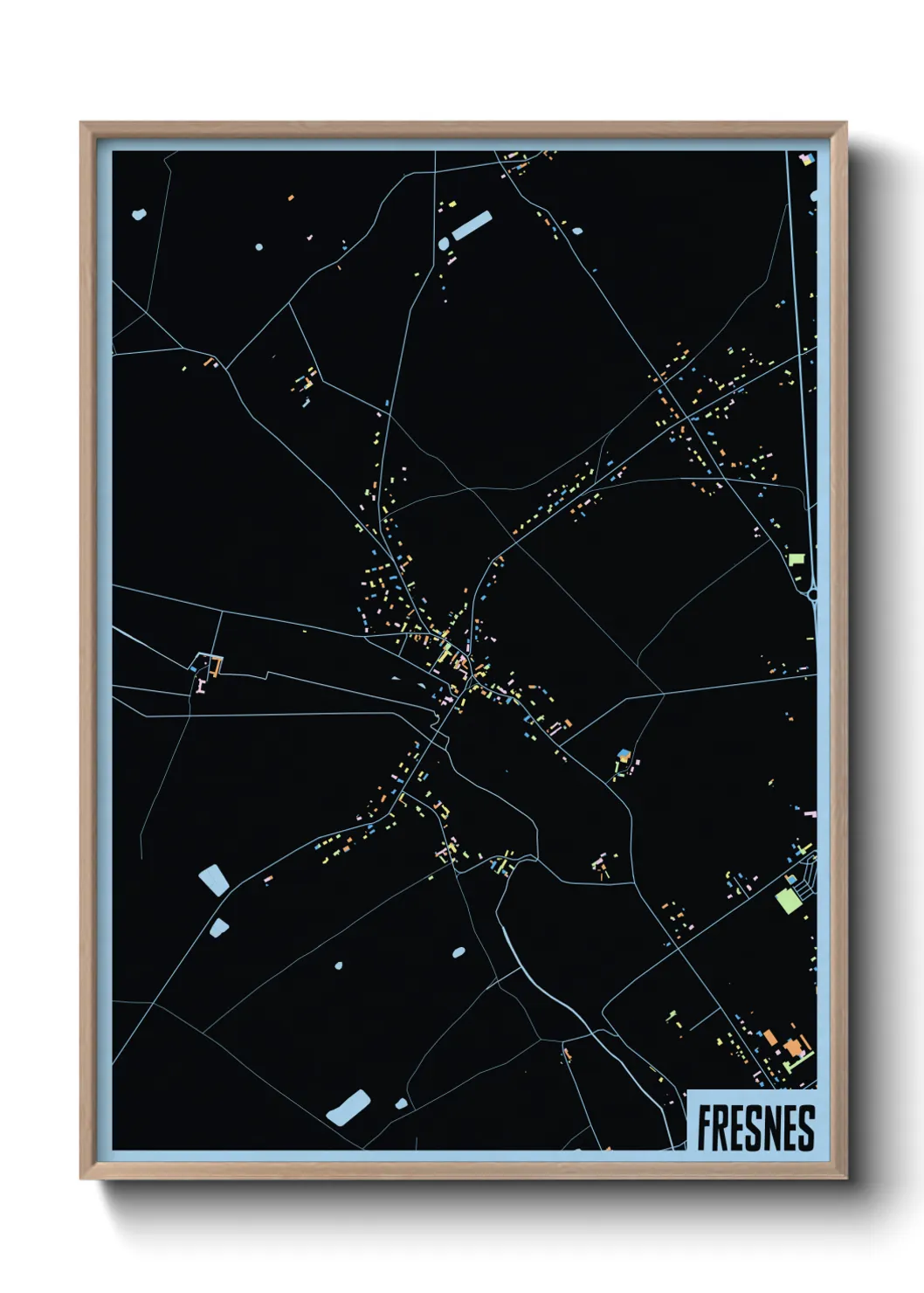 Une affiche de carte sur Fresnes