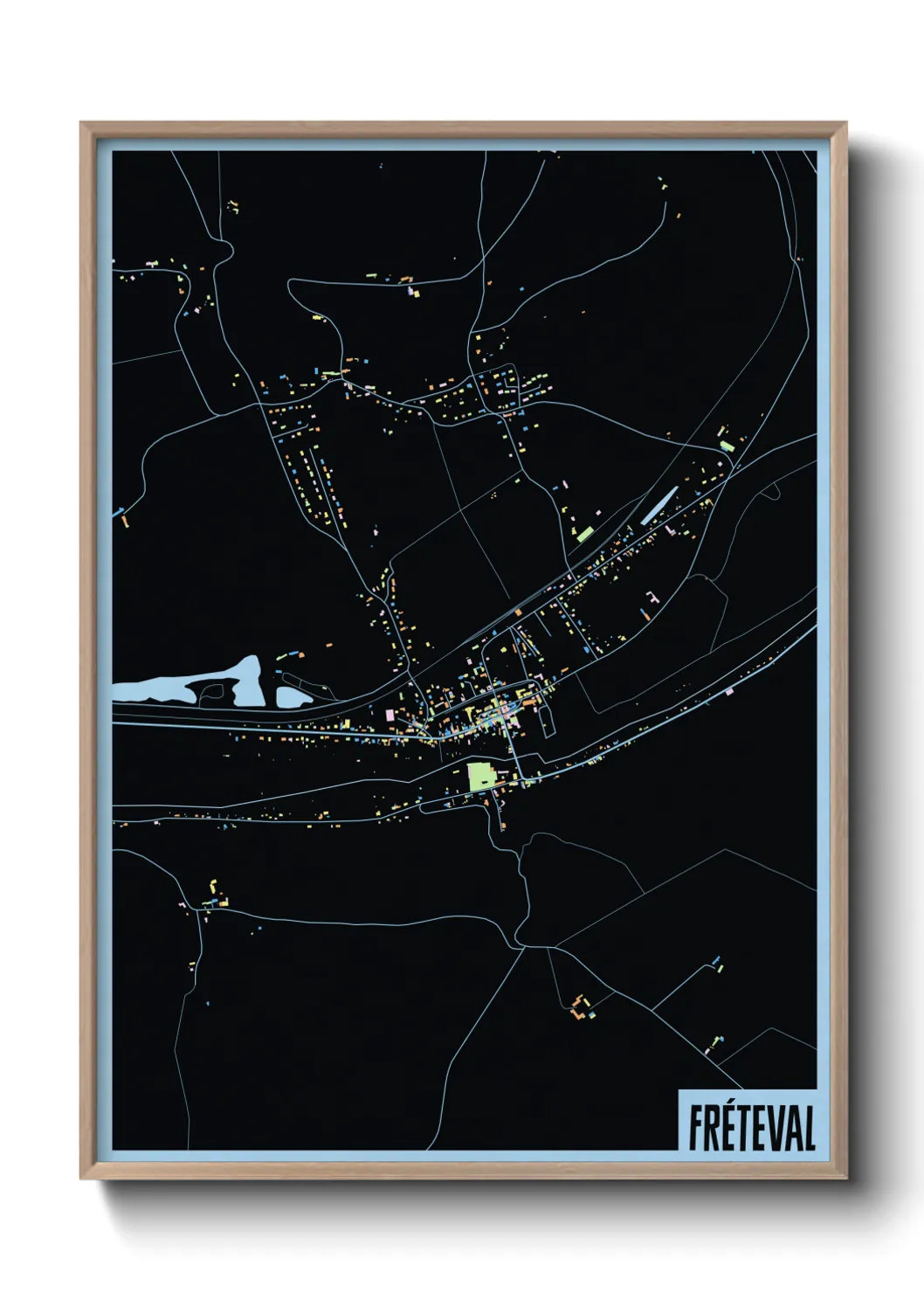Une affiche de carte sur Fréteval