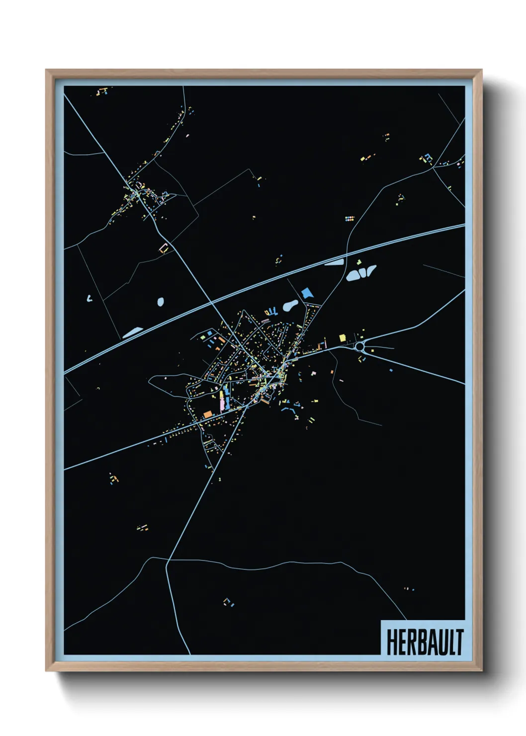 Une affiche de carte sur Herbault