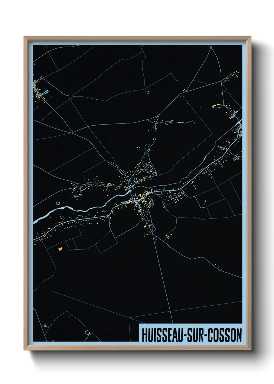 Une affiche de carte sur Huisseau-sur-Cosson