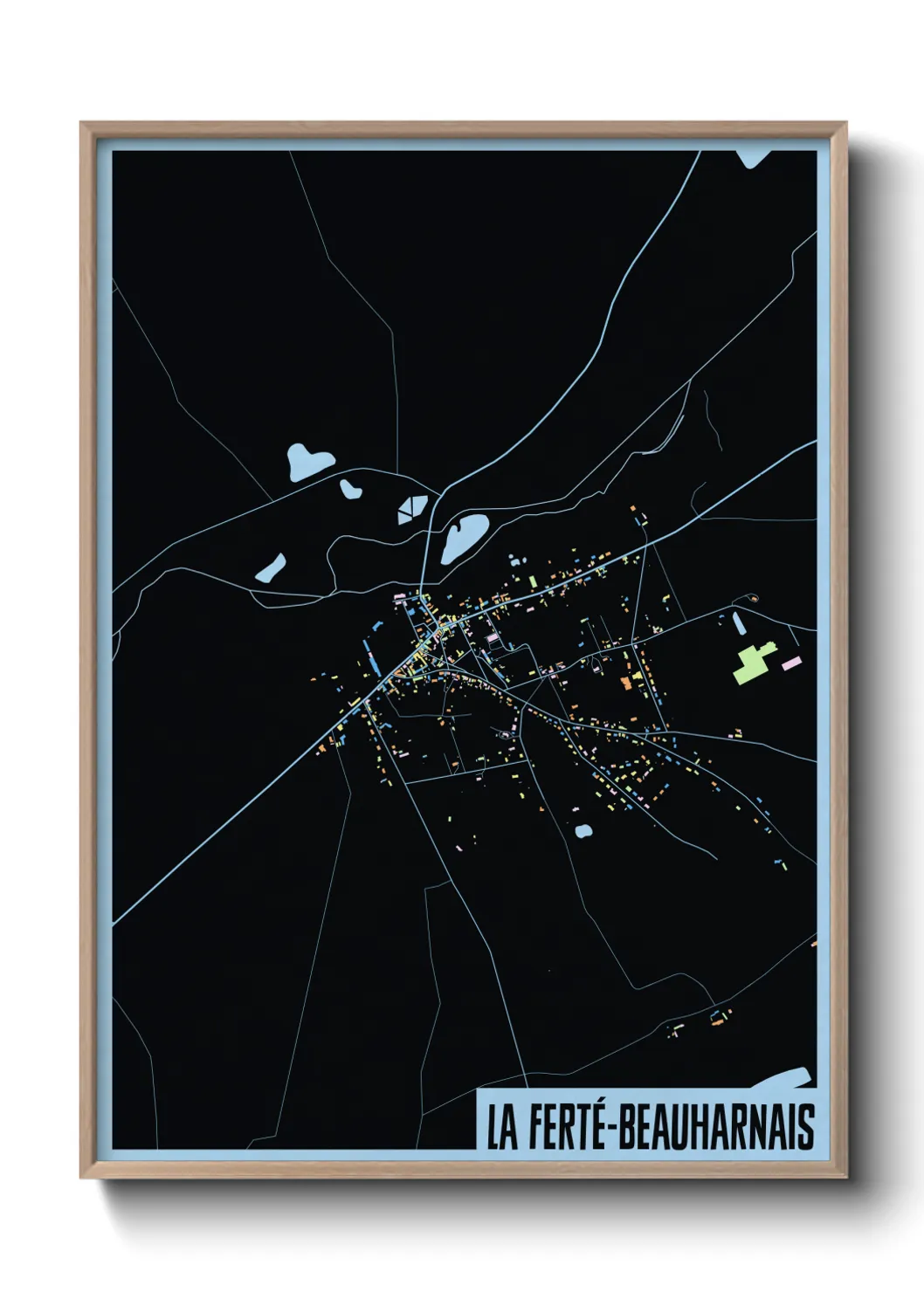 Une affiche de carte sur La Ferté-Beauharnais