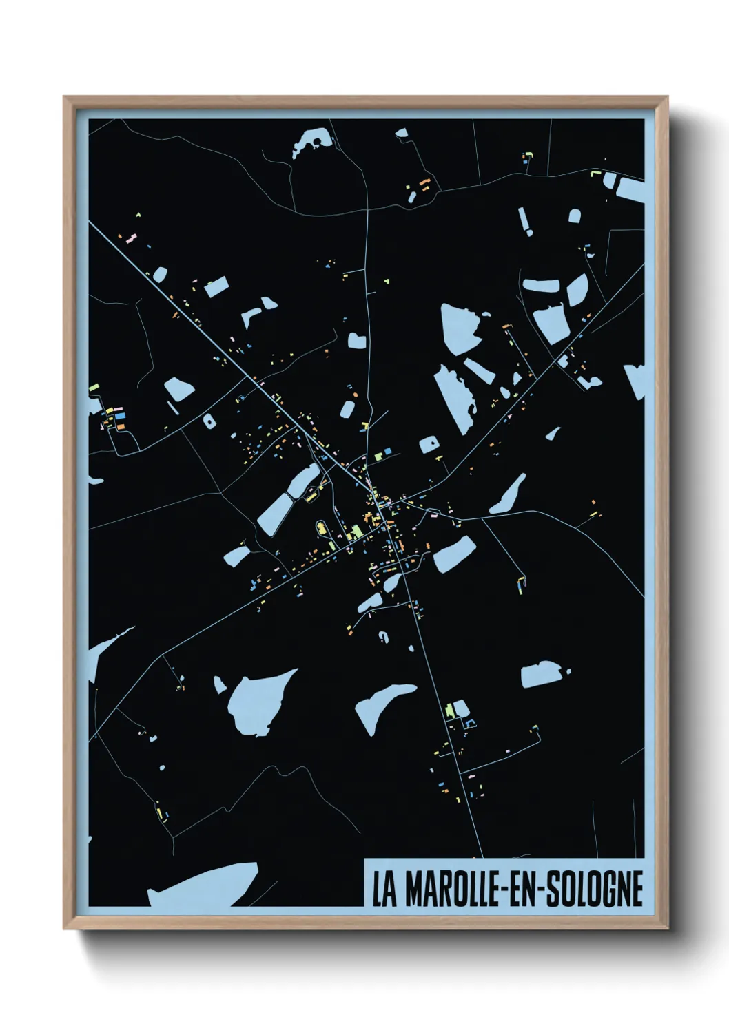 Une affiche de carte sur La Marolle-en-Sologne