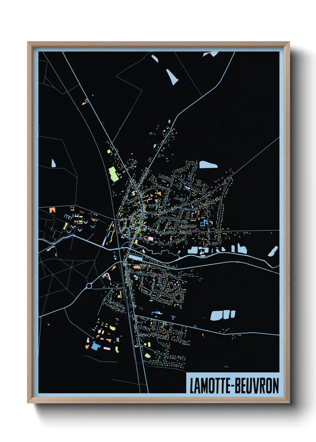 Une affiche de carte sur Lamotte-Beuvron