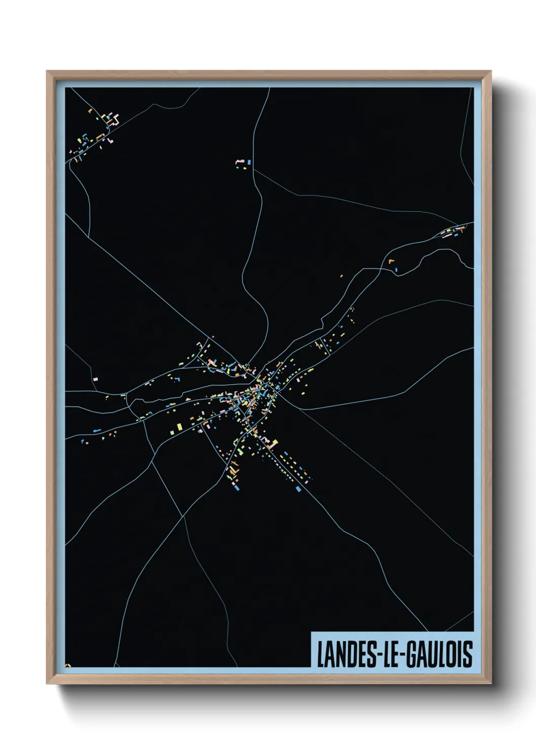 Une affiche de carte sur Landes-le-Gaulois