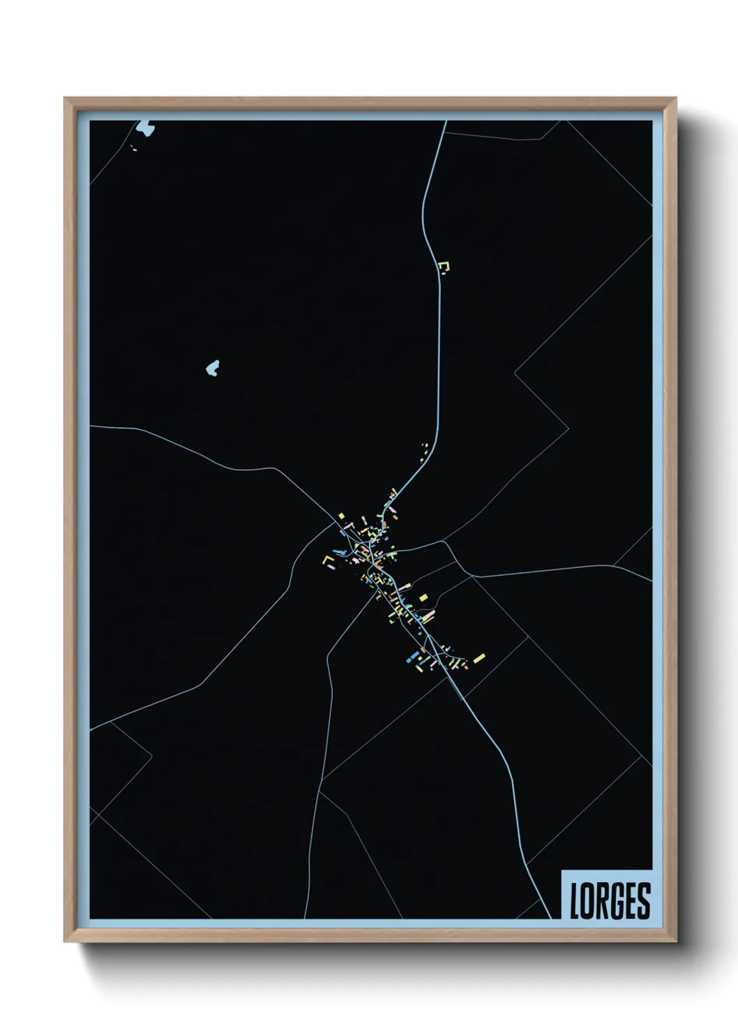 Une affiche de carte sur Lorges