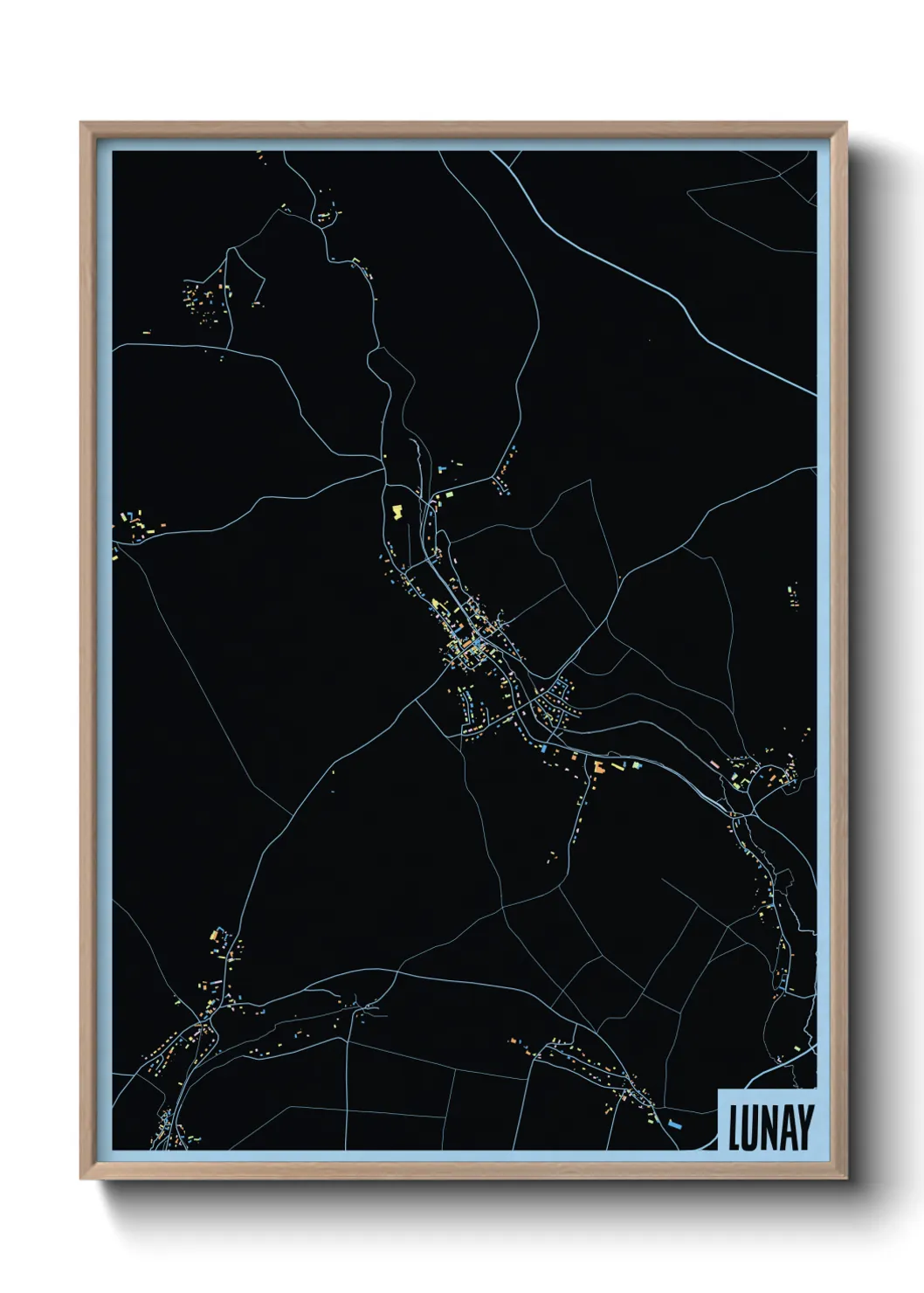 Une affiche de carte sur Lunay