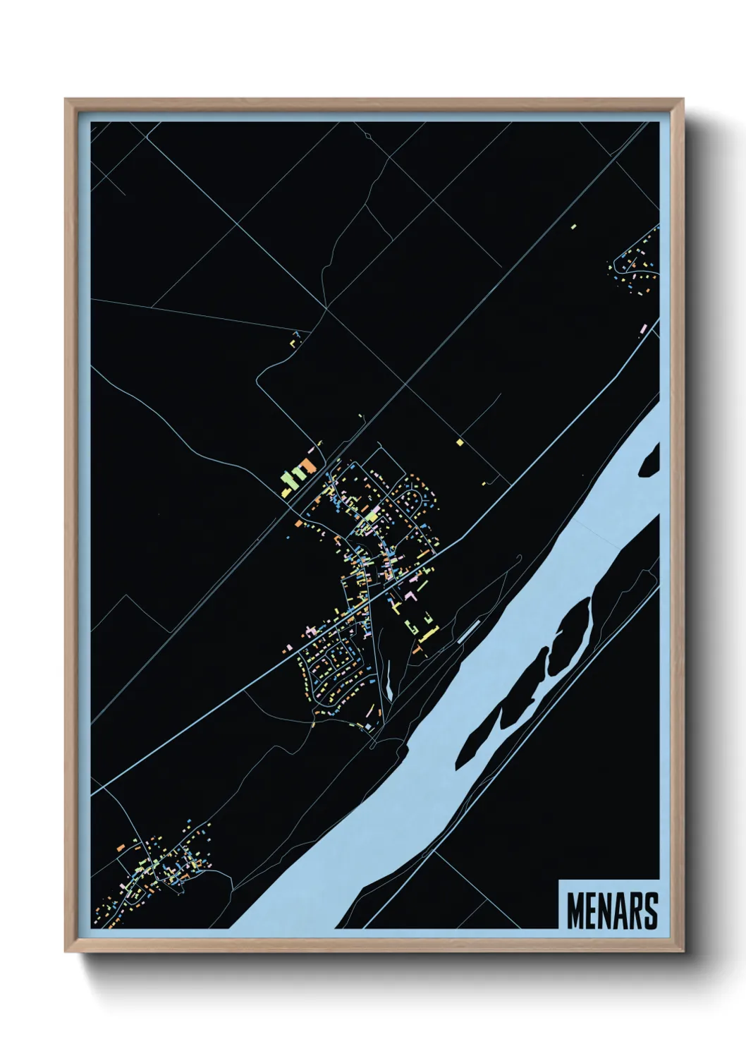 Une affiche de carte sur Menars