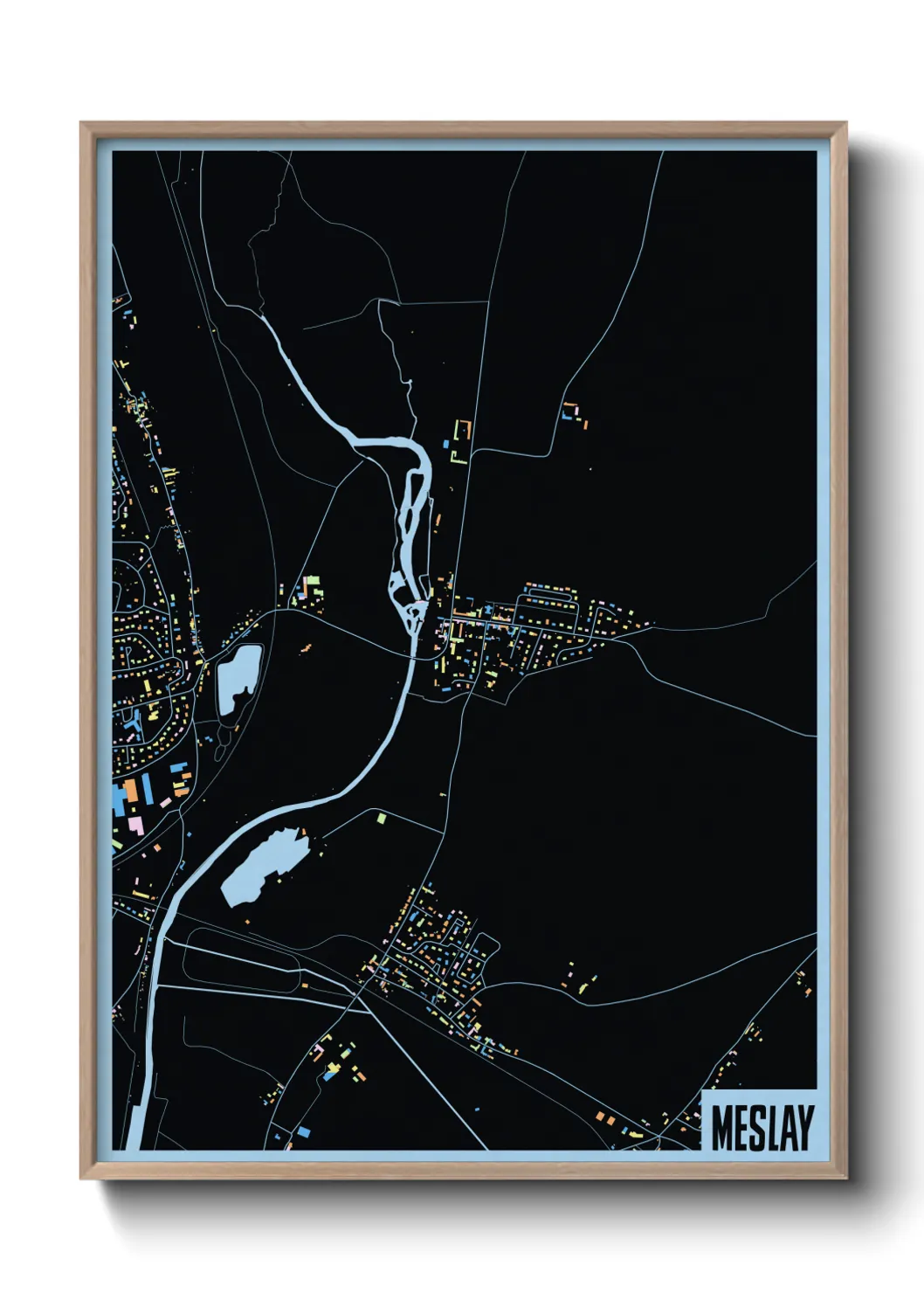 Une affiche de carte sur Meslay