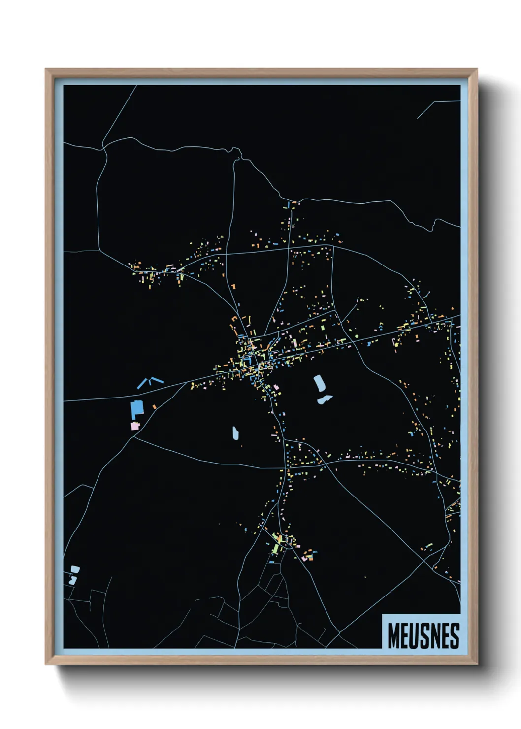 Une affiche de carte sur Meusnes