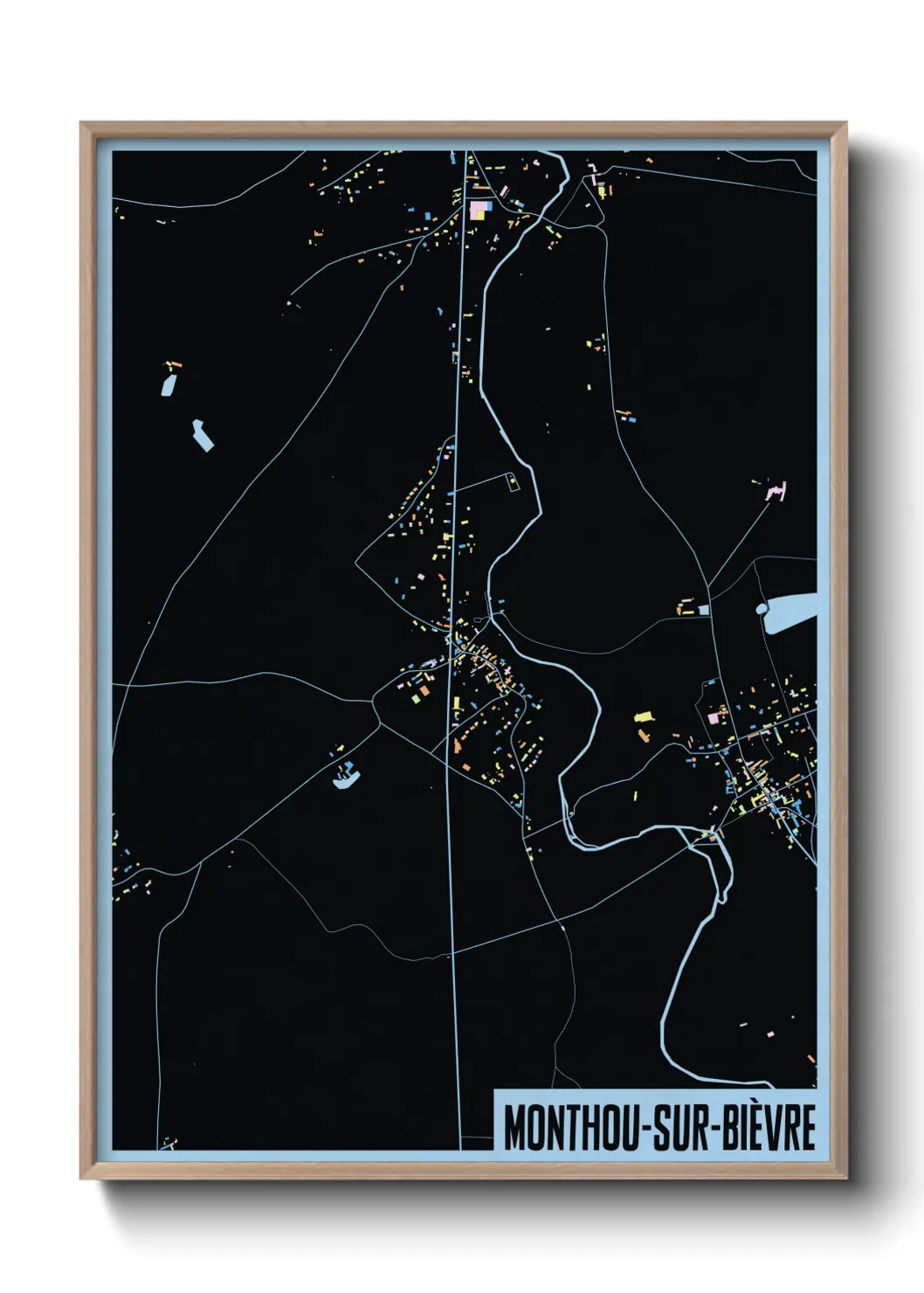 Une affiche de carte sur Monthou-sur-Bièvre