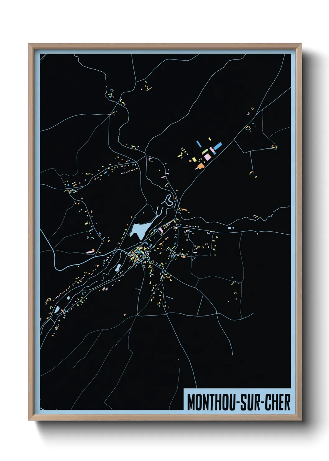 Une affiche de carte sur Monthou-sur-Cher