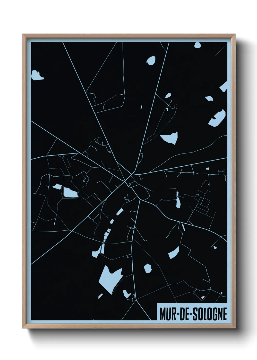 Une affiche de carte sur Mur-de-Sologne