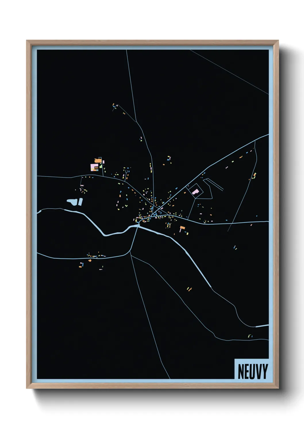 Une affiche de carte sur Neuvy