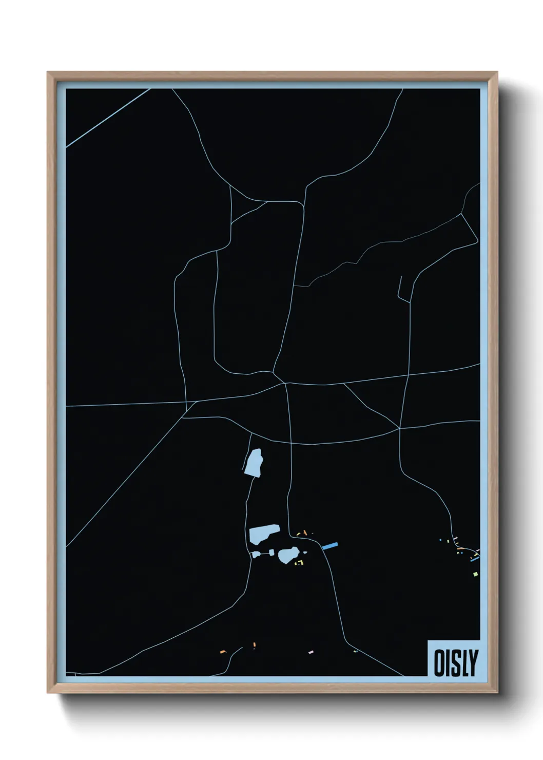 Une affiche de carte sur Oisly