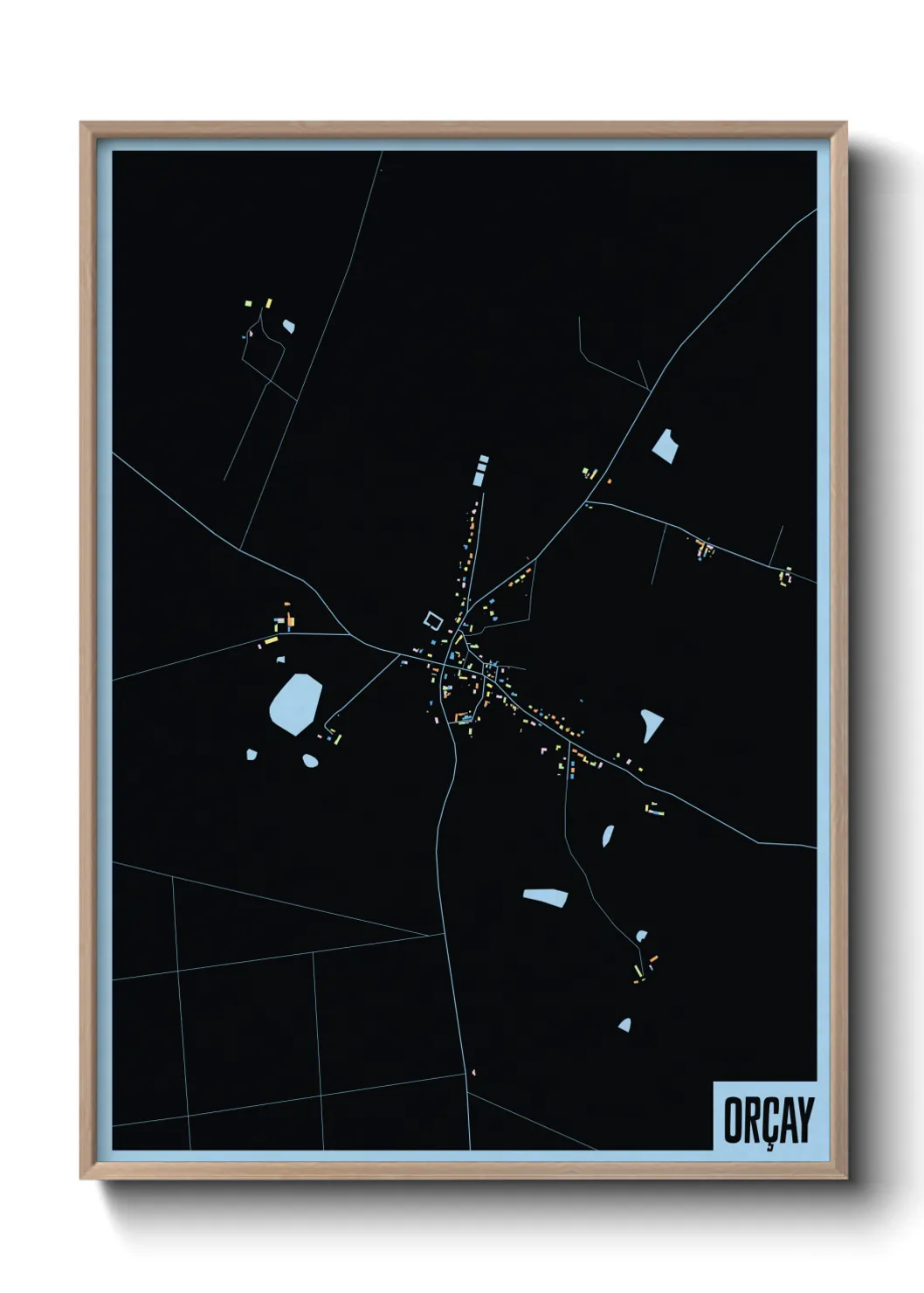 Une affiche de carte sur Orçay