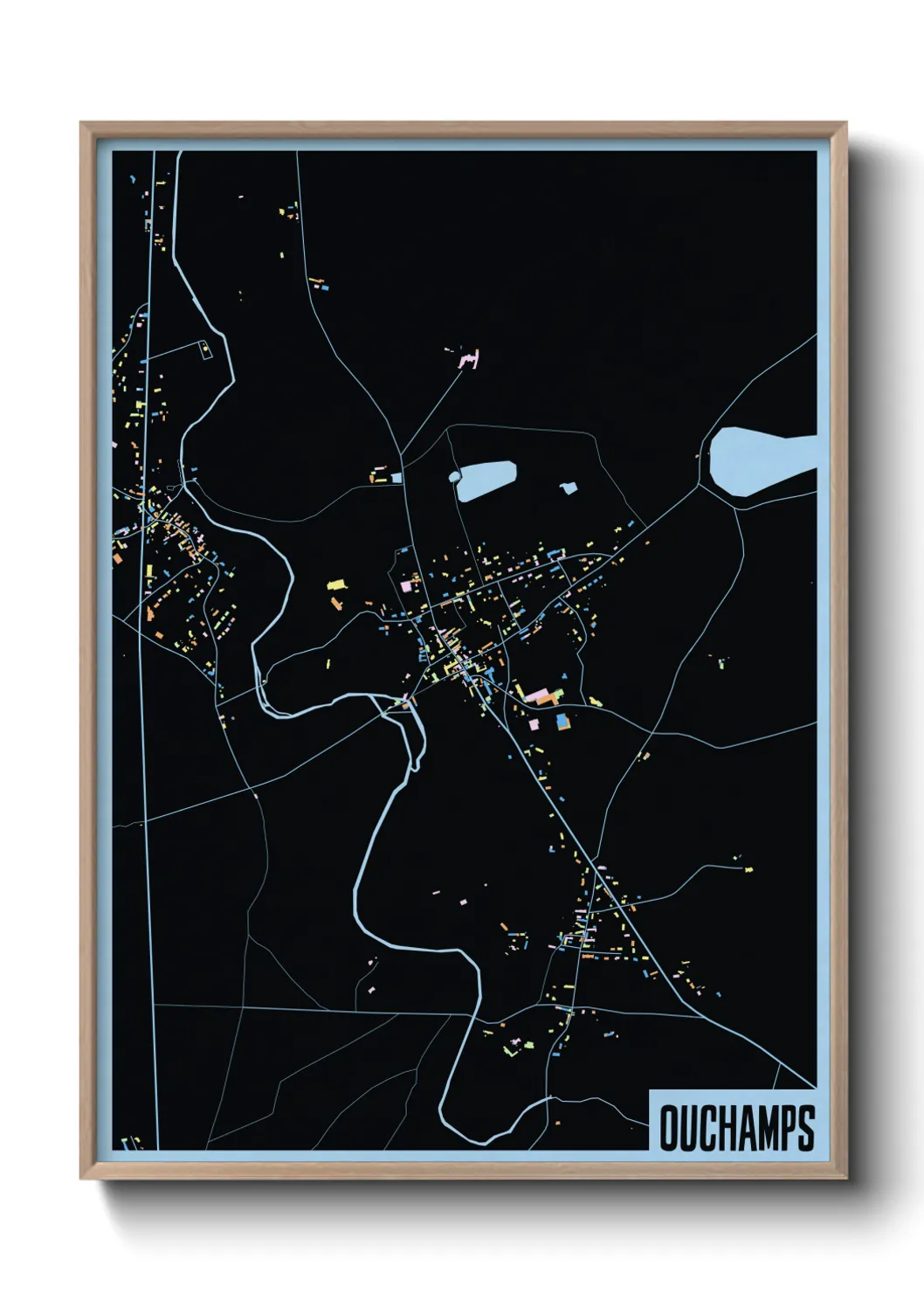 Une affiche de carte sur Ouchamps