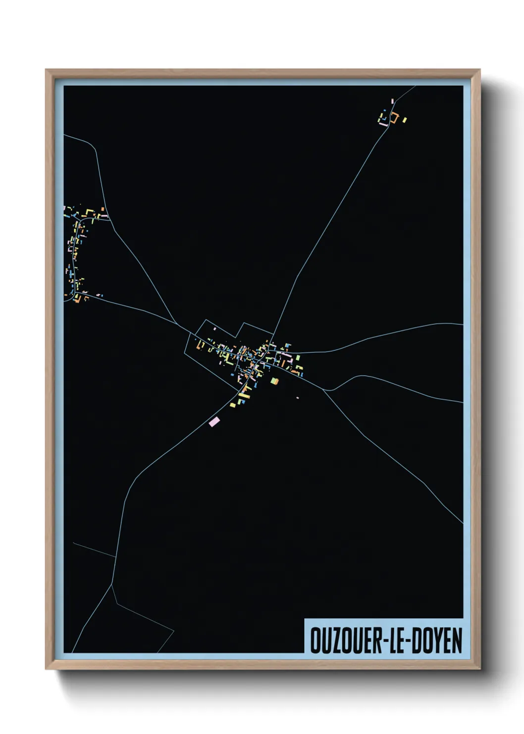 Une affiche de carte sur Ouzouer-le-Doyen