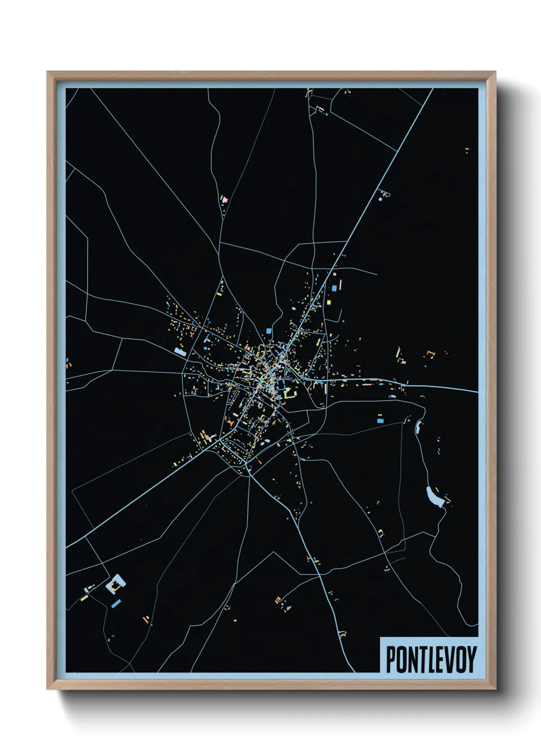 Une affiche de carte sur Pontlevoy