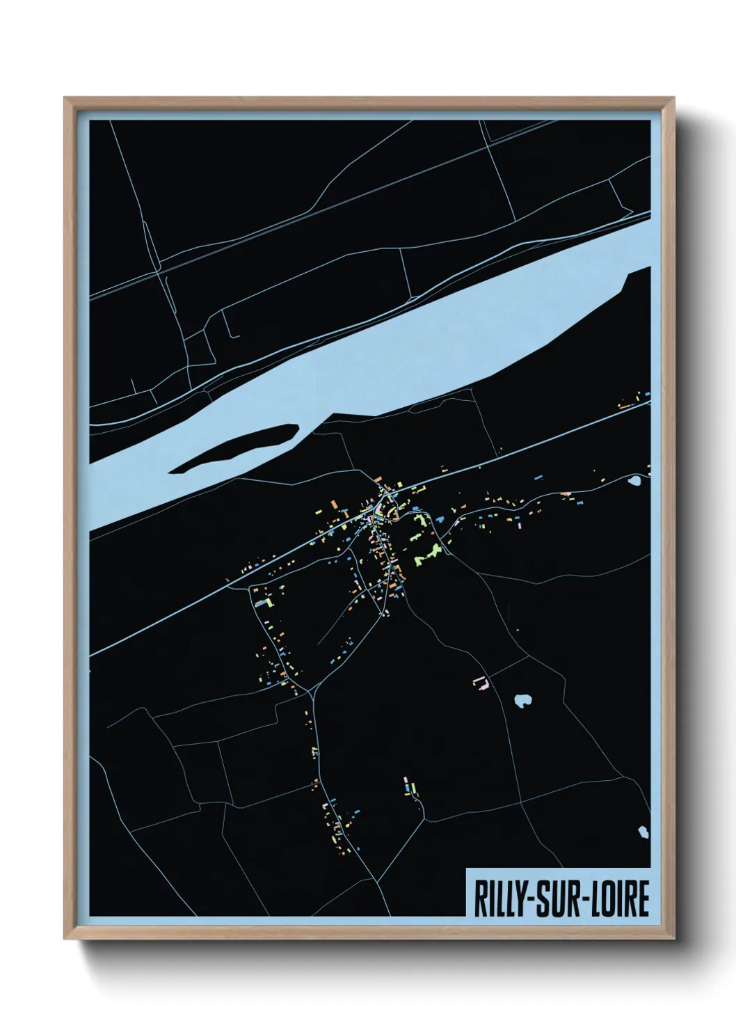 Une affiche de carte sur Rilly-sur-Loire