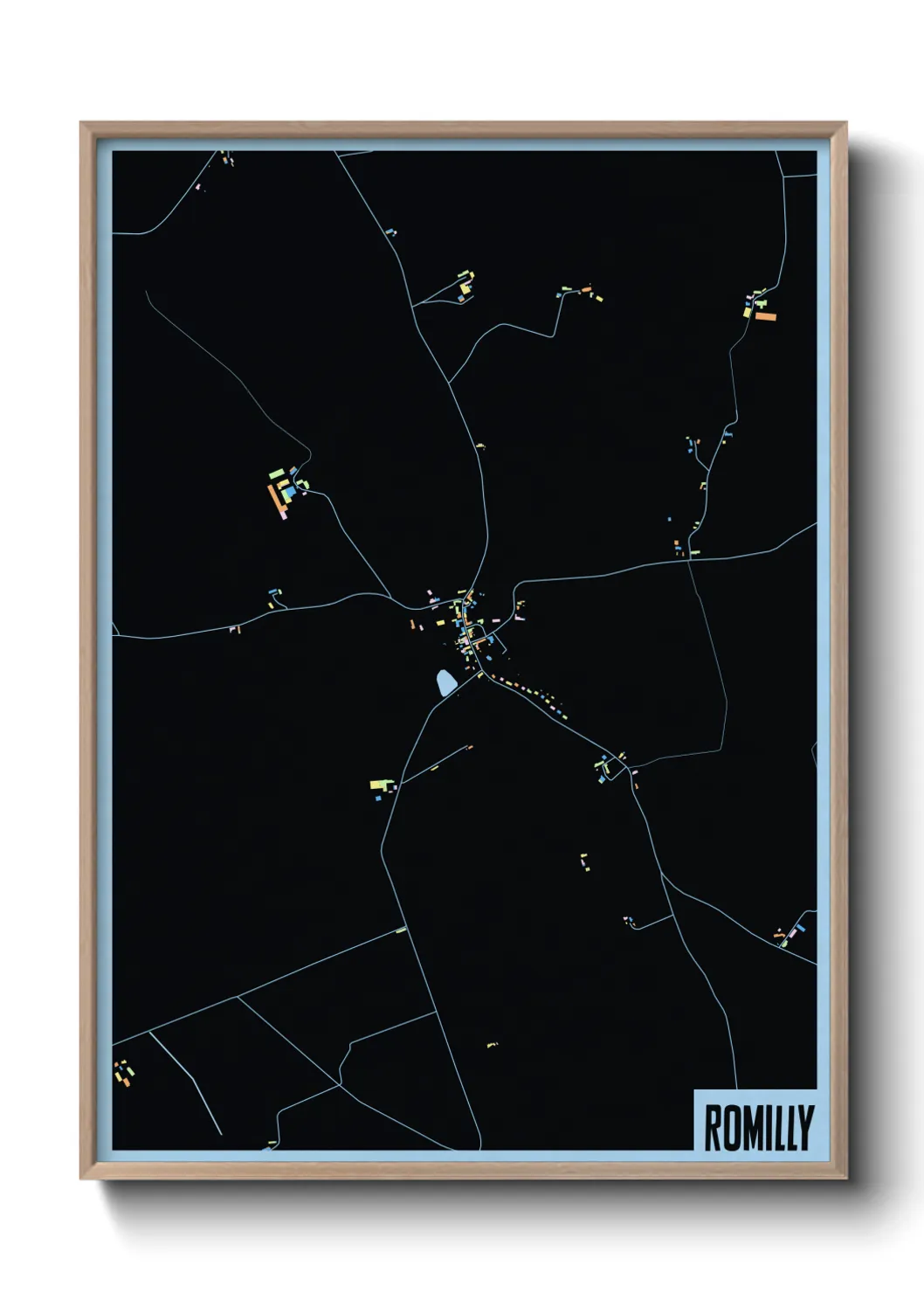 Une affiche de carte sur Romilly