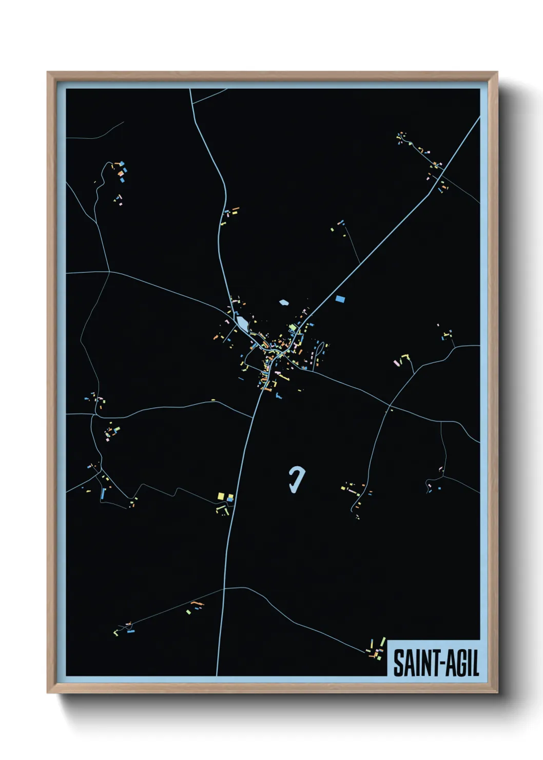 Une affiche de carte sur Saint-Agil