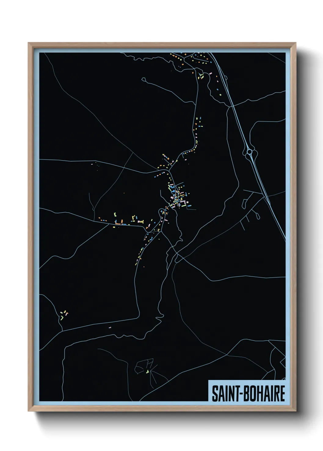 Une affiche de carte sur Saint-Bohaire