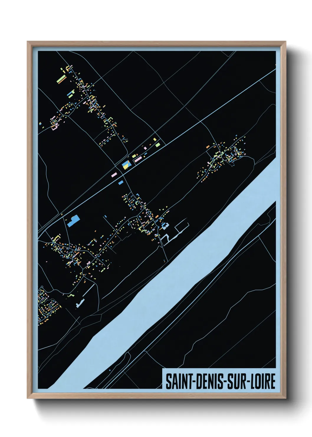 Une affiche de carte sur Saint-Denis-sur-Loire