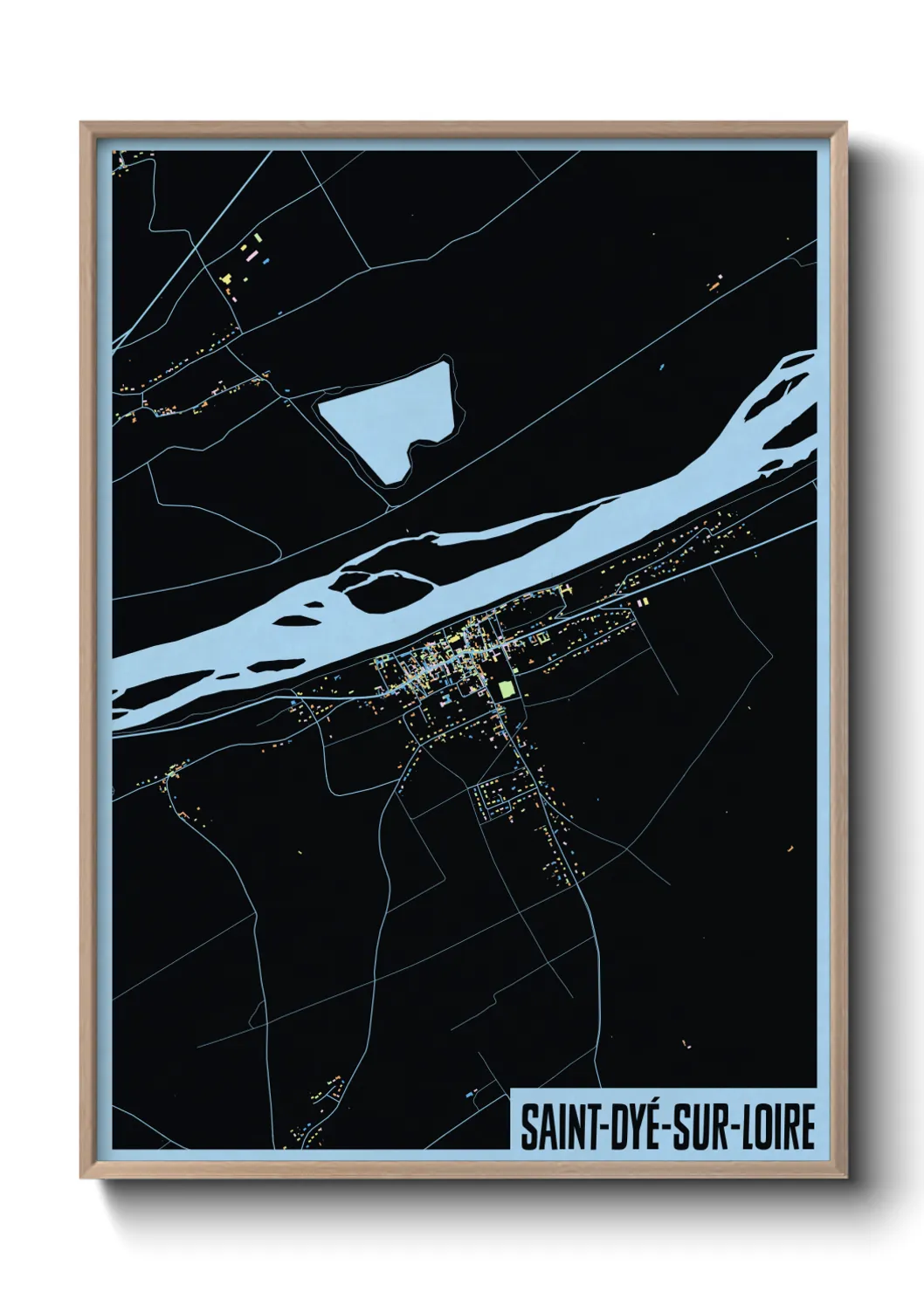 Une affiche de carte sur Saint-Dyé-sur-Loire