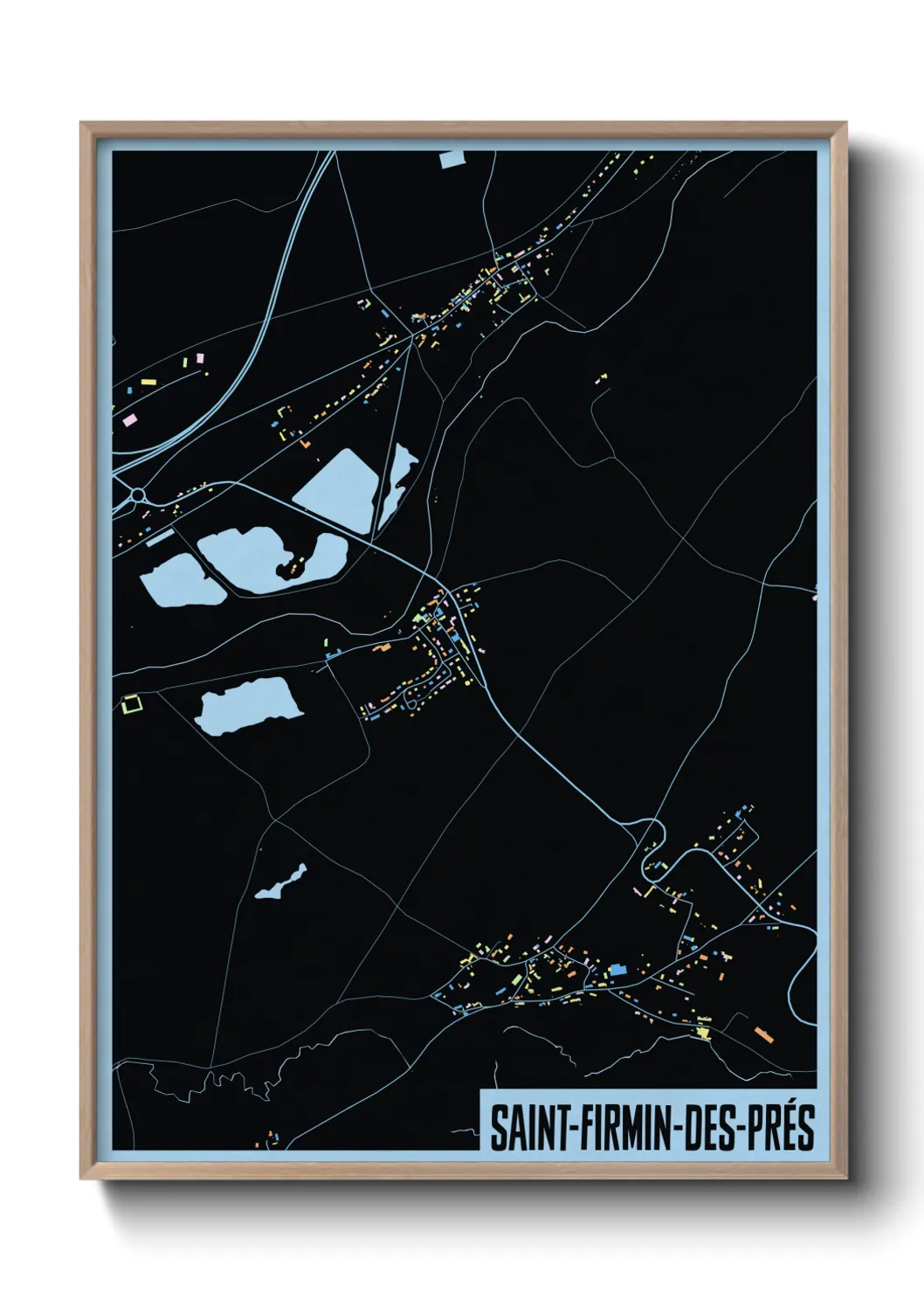 Une affiche de carte sur Saint-Firmin-des-Prés