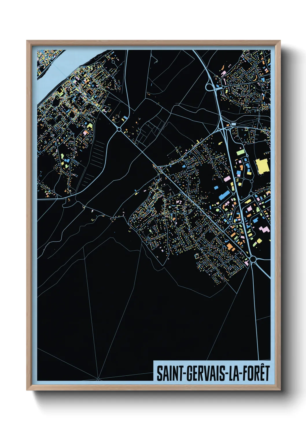 Une affiche de carte sur Saint-Gervais-la-Forêt
