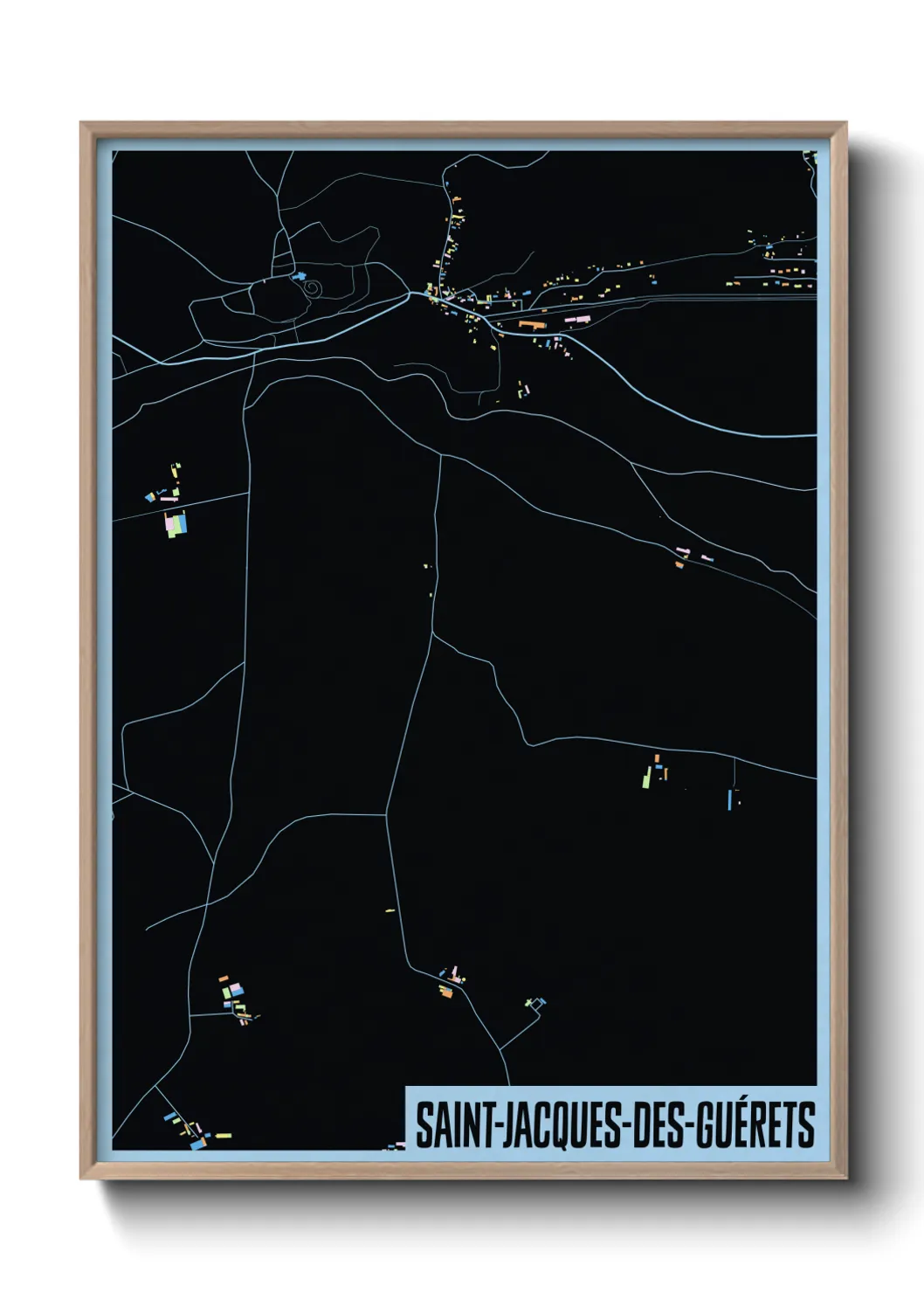 Une affiche de carte sur Saint-Jacques-des-Guérets