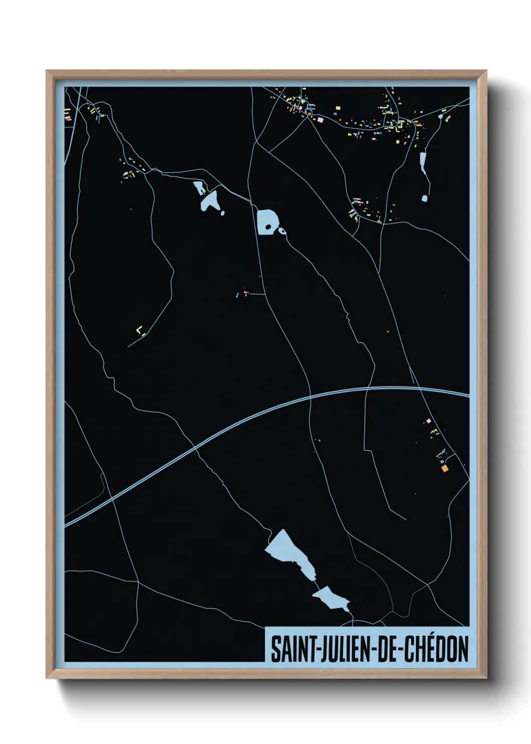 Une affiche de carte sur Saint-Julien-de-Chédon