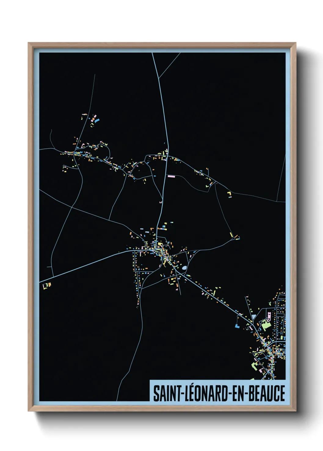 Une affiche de carte sur Saint-Léonard-en-Beauce
